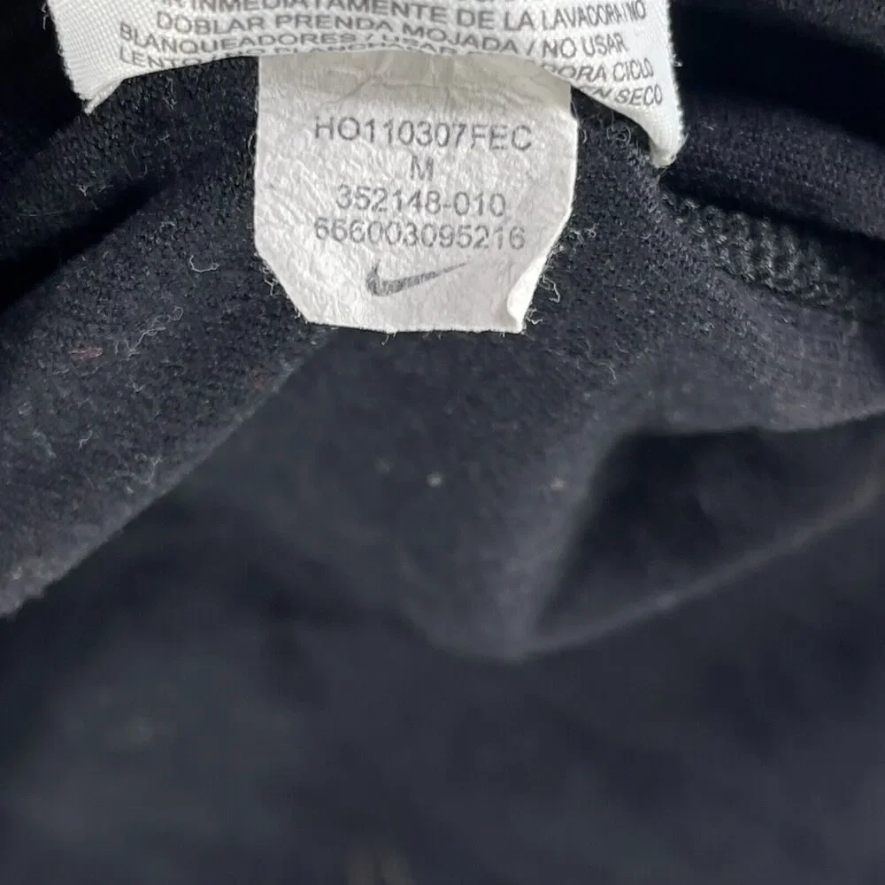 Nike Dri-Fit Top Women's Medium Black Nylon‎ Stretch Logo Raglan Sleeve 1/2 Zip